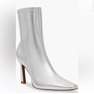 Elegant Silver Heeled Boots for Women